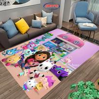 Disney Gabbys lėlių namelio kilimas, kilimėlis svetainei, miegamajam, sofai, virtuvės durų kilimėlis, dekoratyvinis kilimėlis, vaikams neslystantis grindų ilgaamžis kilimėlis, dovana 40x60cm (16x24in) black