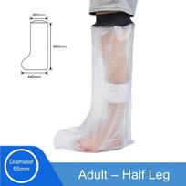 Apsauginis dušo dangalas, perdirbamas, kojai/kojoms/rankai/rankoms, gipso tvarsčio dušo apsauga, vandeniui atspari dušo apsauga Adult - Half Leg white