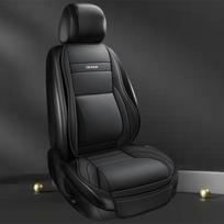 Ergonomiška automobilio sėdynės pagalvėlė su juosmens atrama Kvėpuojanti perforuota PU oda, Universaliai tinka automobiliams, visureigiams ir sunkvežimiams Artificial leather&Four Seasons juoda