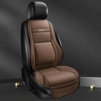Ergonomiška automobilio sėdynės pagalvėlė su juosmens atrama Kvėpuojanti perforuota PU oda, Universaliai tinka automobiliams, visureigiams ir sunkvežimiams Artificial leather&Four Seasons ruda