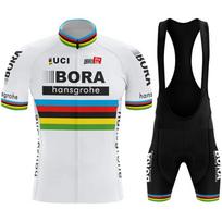Vyriškas dviračių švarkas Kalnų dviratis 2026 UCI BORA Apranga Vyriški komplektai Vasarinė marškinėlių trikotažinė apranga Dviračio Mtb Tricuta Vyro aprangos komplektas Kelnės XXL white