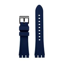 Swatch YVS496/495 YVS400 YVS401 serijai Dervos Silikono Laikrodžio Dirželis 19mm 21mm Vandeniui Atsparus Silikoninis Dirželis Tinka Juodas /Mėlynas 19mm blue