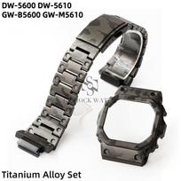 Titanium alloy case+strap For Casio G-shock GA2100 GA2110 DW5600/5610 GA-2100 DW-5600 GA-B2100 upgrade watch band bezel parts 5610 gray