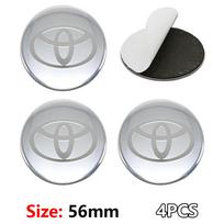 Toyota 56MM Automobilio Ratlankio Centrinis Dangtelis Aliuminio Metalinis Logotipo Lipdukai Skirti Rav4 Corolla Camry Aqua Yaris Cross Auris TRD Prius Chr GR 56mm sticker gray