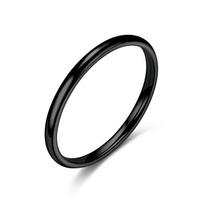 2 mm ploni žiedai vyrams, moterims, merginoms. Solidus nerūdijančio plieno minimalistinis žiedas. Elegantiškas vakarėlio žiedas ant piršto galiuko. Poros žiedai 5 black