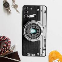 Retro Kameros Vintažinis dėklas Samsung Galaxy S24 Ultra S23 S22 S21 Plus S20 FE S8 S9 S10 Note 10 20 Ultra Note 20 Ultra gray