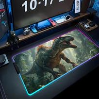 Jungle dinosaur Mouse Pad RGB Gaming Mousepad Big LED Pad PC Desk Mat Luminous Mouse Pad Large Keyboard Mats Table Rug With RGB600x300x3mm