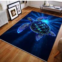 Fantazijos povandeninis vėžlių rašto kilimas miegamajam, svetainei, lovos šonui, sofos grindų kilimėlis, modernus namų dekoras, plotinis kilimas 60*90cm blue