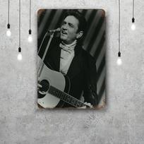 Johnny cash Klasikinis plakatas Rūdyta metalinė lentelė Retro dekoratyvinė plokštelė Baras Vyro urvas Garažas Klubas Metalinis ženklas Sienos dekoracija 30x40cm(11.8x15.7inch)