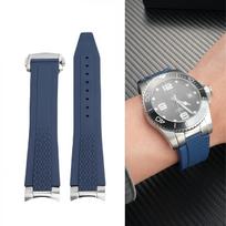21 mm fluororatinio kaučiuko laikrodžio apyrankė Longines hydroconquest L3.781/L3.883.4 Conquest Sports Nardymo laikrodžio dirželis+Metalinis jungiklis 21mm-width gray