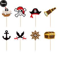 10 lapų/pakuotė Pirato laikini tatuiruotės Pirato kapitono tatuiruotės Kūno lipdukai Vaikams Berniukams Mergaitėms Piratų gimtadienio šventės dovanėlės Reikmenys black