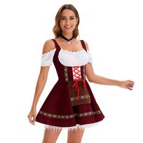 2026 m. Oktoberfest Dirndl kostiumas: Daugiaspalvė vokiška kostiuminė suknelė Miuncheno pasirodymams L/XL brown