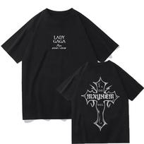 Lady Gaga MAYHEM Cross Cutoff T-shirt Trendy Graphic T Shirts Man pure Cotton High Quality Clothing Outdoor High Street Top -... 4XL įvairiaspalvis