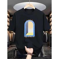 Casablanca Grafinis T-shirt Architektūra Arkos Langas Spausdinimas Trumpomis Rankovėmis Marškinėliai Minimalistinis Juodas Viršus Vyrams Moterims Mada Streetwear S gray
