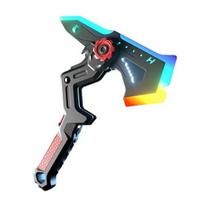 Spark Battle Ax su Dūmų Efektu Transformuojamas Ginklas LED 7 RGB Spalvos Dinamiškas Garsas Haptinis Grįžtamasis Ryšys Žaislas Vaikams raudona