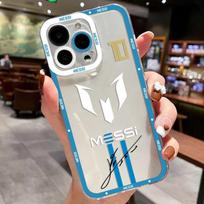 Futbolo numerio telefono dėklas, skirtas iPhone 16 15 14 13 12 11 Mini Pro Max X XR XSMax 7 8 Plus SE20 Spuerstar M-messi-CR77 Skaidrus dėklas iPhone 13 Mini white