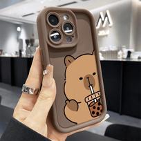 Capybara telefono dėklas, skirtas Samsung Galaxy A15 A35 A54 A55 S25 S24 S23 S22 S21 Ultra Plus S20 FE, silikoninis, atsparus smūgiams, minkštas dangtelis Galaxy S25 Ultra gray