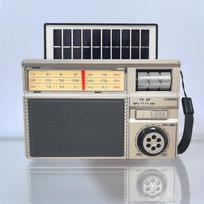 Nešiojamas AM FM trumpųjų bangų radijas su „Bluetooth“ garsiakalbiu, tranzistorinis radijas, įkraunamas per USB-C / maitinamas saulės baterija, palaiko TF kortelę, AUX, USB grotuvą auksas