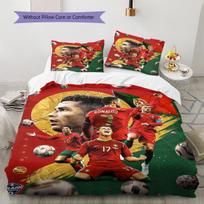 Ronaldo Rašto Patalynės Komplektas Antklodės Užvalkalas Pagalvės Užvalkalas Namų Dekoras Dovana (1 * antklodės užvalkalas + 2 * pagalvės užvalkalai, be šerdies) 135x200cm black