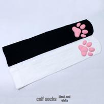 3D silikoninės katės letenos aukštos kojinės iki šlaunų - mielos, neslystančios, pralaidžios orui Lolita JK stiliaus One Size pink