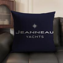 JJeanneauS Yachts Logotipo Pagalvės Užvalkalas Natūralaus Lino Ekologiškas Audinys Dvipusė Spauda Sofos Namų Dekoras Dovana Pagalvės Užvalkalas 50x50cm black