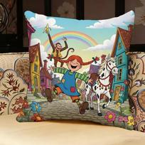 P-Pippi L-Longstocking Anime Pagalvės užvalkalas, dvipusis spausdintas, sofos pagalvė, miegamojo galvūgalio pagalvė Peach skin 30*30(CM)-1Pcs white