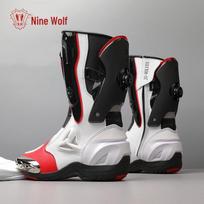 JG Wolves Profesionalūs Motociklų Lenktynių Batai - Sportiniai Apsauginiai Motociklininkų Batai 43 white