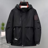 Didelio dydžio 5XL-11XL rudens vandeniui atsparus tranšėjos paltas vyrams, vėjo neperpučiamas, kasdienis, didelio dydžio vyriškas švarkas su gobtuvu 8XL juoda