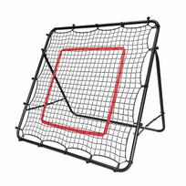 Futbolo treniruoklis-atmušėjas (rebounder) 120 × 120 cm, juodas / raudonas
