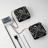 Spintelės ventiliatoriaus termostato rinkinys Mažas triukšmas Temperatūros valdymas Aukštas vėdinimas Elektrinė dėžutė 2x8cm Fan W Temp