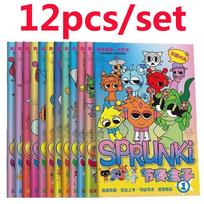 Animacinių Sprunki spalvinimo knygelių Anime žaidimų sekimo figūrėlės Vaikų spalvinimo piešiniai Raštinės reikmenys Knygos Kūrybiškos lazdelių figūrėlės Dovana blue