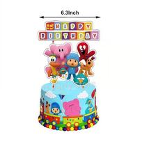 Pocoyo Gimtadienio Dekoracijos Vienkartiniai Indai Puodelis Lėkštė Balionas Vėliavėlė Vaikams Dovana Kūdikio Maudynių Dekoras Party Supplies Dovana other white