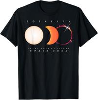 Saulės Užtemimas Ispanija 2026 Marškinėliai Visas Užtemimas T-shirt Unisex Marškinėliai L orange