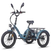 FAFREES F20 Mate L2E-P Sertifikuotas sulankstomas elektrinis krovininis triratis, 48V 500W variklis, 3 važiavimo režimai, didžiausia keliamoji galia 180 kg. pilkšvai melsva