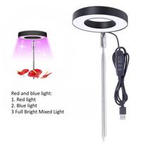 Viso spektro LED paukščių narvo apšvietimas ir spaustukas augalų auginimo šviesa naminiams paukščiams, žolelėms, gėlėms ir namų žaliems augalams patalpų auginimui B-red blue light, USB raudona/mėlyna