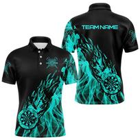 Madingi Polo marškinėliai su Darts grafika vyrams, individualus vardas, apykaklė, sagos, 3D spausdinti Polo marškinėliai, madingi, oversized, laisvi, vaikams, sportiniai marškinėliai 4XL blue