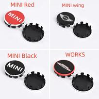 4 vnt. 54MM 56mm MINI Cooper S Works JCW R55 R56 R50 R53 R60 R61 F54 F55 F56 Automobilio ratlankio centrinis dangtelis Emblema Priedai dymfu11 Gray black