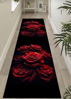 Valentino dienos bėgikas Raudonos rožės kilimas Valentino dienos romantiška atmosfera Namų dekoravimo kilimas Jos dovana 40X120CM gray