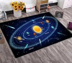 Saulės sistemos kilimas Planetų ir galaktikų dizainas svetainei ir vaikų miegamajam | Neslystantis kosminis grindų kilimėlis namų dekoravimui 120cmX160cm