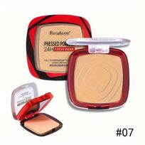 Matte Full Coverage Pressed Powder Foundation With Puff Applicator, 24H Fresh Wear Matte Weightless Finishing Powder Makeup beige