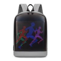 LED šviečiantis unisex vaikų motociklininko kuprinė su ekranu 20x12x30 cm pilka