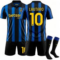 2627 naujas stilius 9 Thuram 23 Barrera dryžuotas Milan No. 10 Lautaro marškinėliai Inter Milan namų futbolo apranga S