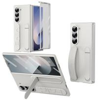 Originalus dėklas telefonui Samsung Galaxy Z Fold 7 6 Silikoninis dėklas Apsauginis dangtelis su stovu Z Fold6 Silikoninis rankenos dėklas EF-MF956 Z Fold7&No Protective Film balta