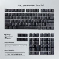 Custom Pure Carbon Fiber Texture Keycaps: Magnetic Switch, Side Engraved, Transparent for Mechanical Keyboards