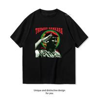 Thomas Sankara Pan Afrikos Portretas Marškinėliai Moteris Vyras Vasariniai Apvalia Kaklo Išleidžiantys Oru Grafiniai T-marškiniai Laisvalaikio Paprasti S3xl Gatvės Apranga M black
