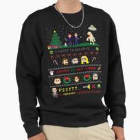 Unisex Cotton Sweater Pullover Hoodie Printed Sweater The X-Files Christmas - Santa Is Out There Pullover Sweatshirt Casual Long Sleeve Sweatshirt XL (70-75kg) juoda