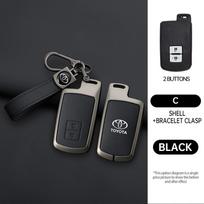 Cinko Lydinio Automobilio Raktų Dėklas Dangtelis Apsauginis Korpusas Toyota Auris Camry RAV4 Avalon Yaris Verso 2012 2013 2014 2015 2016 2017 2018 black