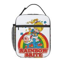 Rainbow Brite Vintage Colorful Design Insulated Lunch Bag for Women Children Portable Food Boxes Thermal Lunch Box Tote One Size black