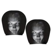 Horror Cartoon Car Decor 2Pcs Halloween Headrest Covers, Horror-Themed Seat Neck Pillow Washable Cover Cases, Breathable Stretchy Protector C
