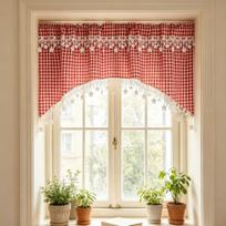 New American Middle East modern pastoral style sub-bed yarn plus five-pointed star small curtains outside the foreign trade farmhouse 200*60cm